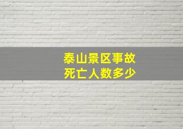 泰山景区事故 死亡人数多少